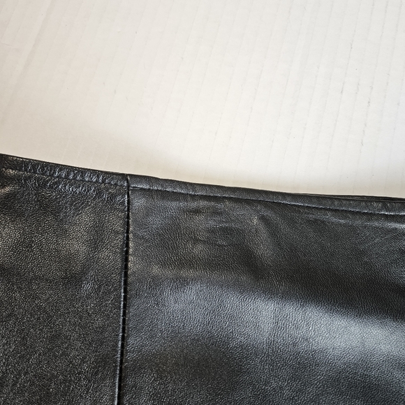 LEATHER 9000 Women Fierce Chocolate Geniune Leather Skirt Size 12 - Picture 2 of 9